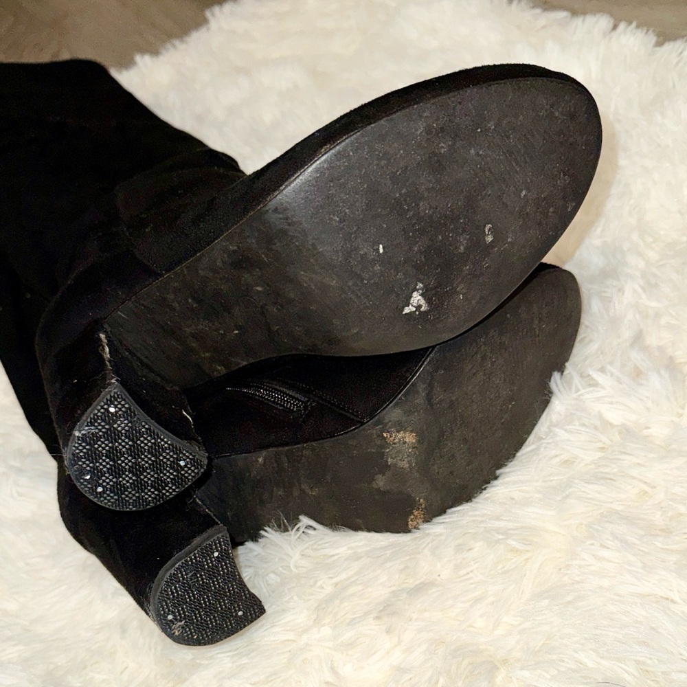 Diba Black Over-the-Knee Suede Boots - Picture 8 of 11